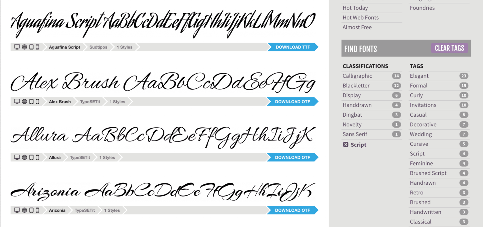 copiar y pegar fuentes de lettering Font squirrel