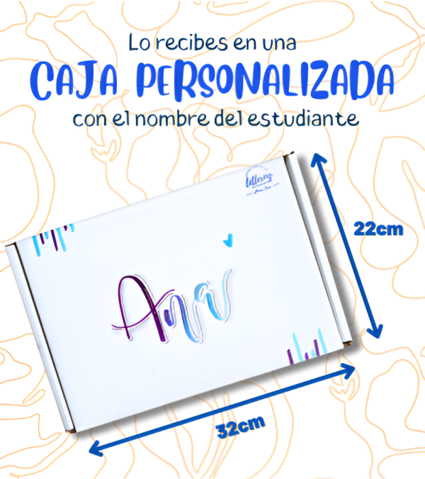 caja de material lettering personalizada