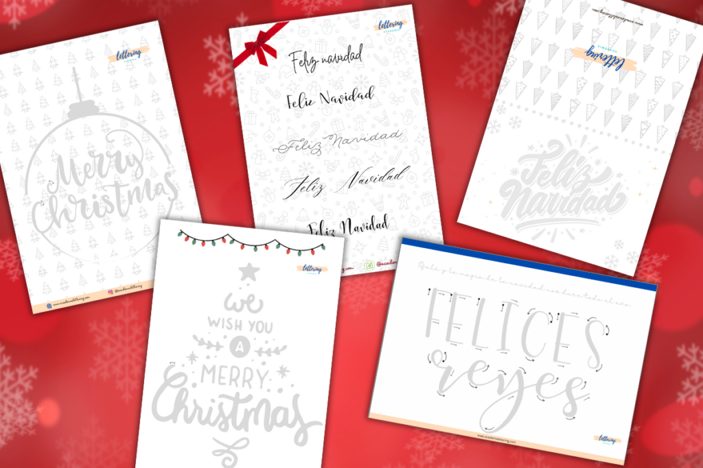 Lettering navidad plantillas gratis